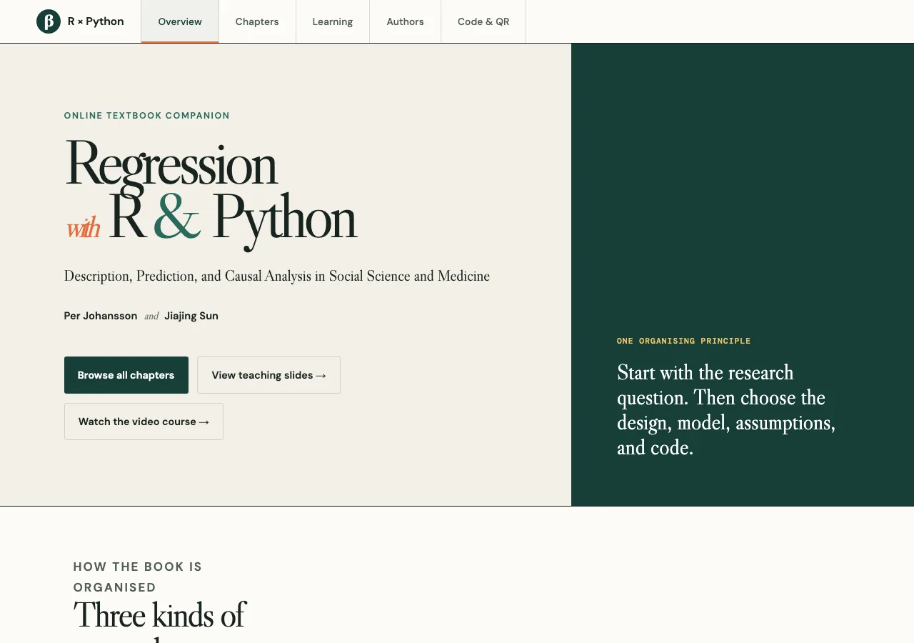 Regression Book website preview